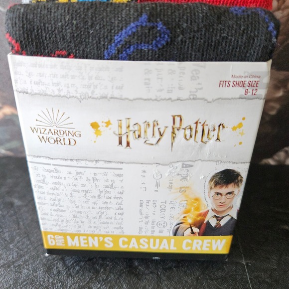 Harry Potter Wizarding World Mens Casual Crew Socks - 6 PAIR - NEW - Men Sz 8-12 - Picture 5 of 6